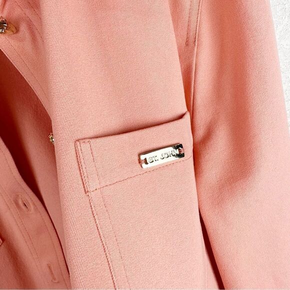 St. John Sport Coral Button Down Jacket Coat Medium - Picture 4 of 7
